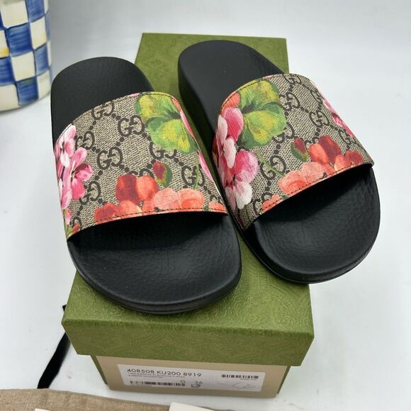 Women's Gucci GG bloom pool slides size 36 made in - Picture 1 of 7
